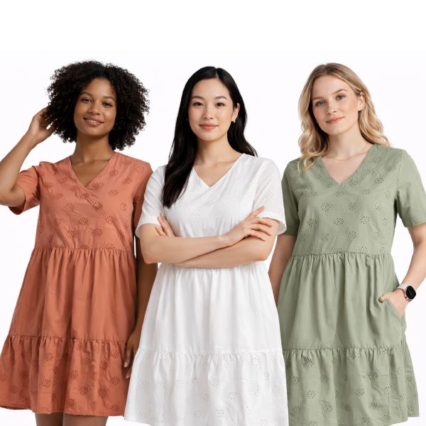 3Pk Asst Womens V-Neck Summer Dress - Gallery 7