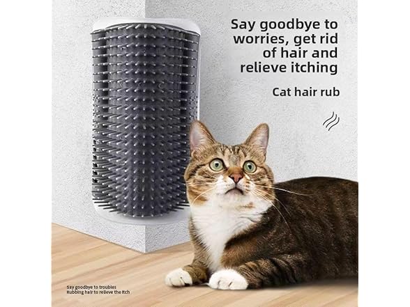 (2 Pack) Cat Corner Self Groomer Brush, Scratcher Post