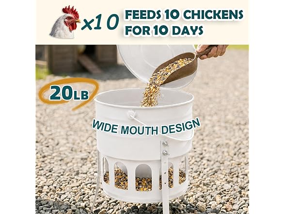 Kingump Metal Chicken Feeder No Waste