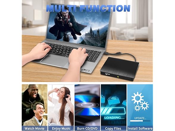 Gotega External CD/DVD Drive USB 3.0 C
