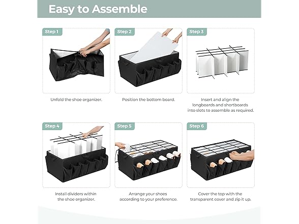 STORAGEIDEAS Extra Large Fabric Shoe Organizer for Closet