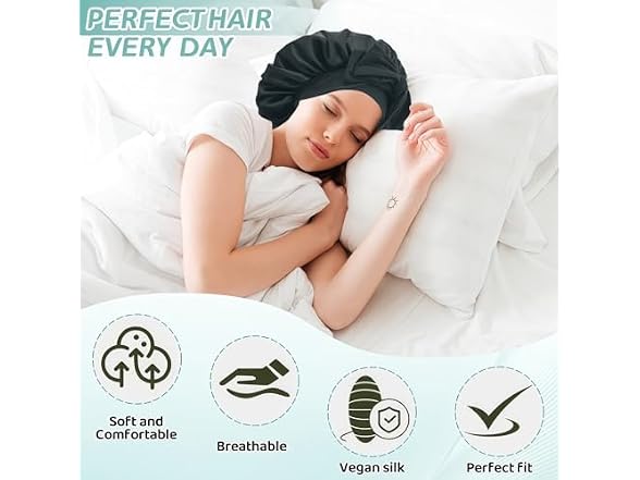 VECIIR Silk Bonnet for Sleeping Women