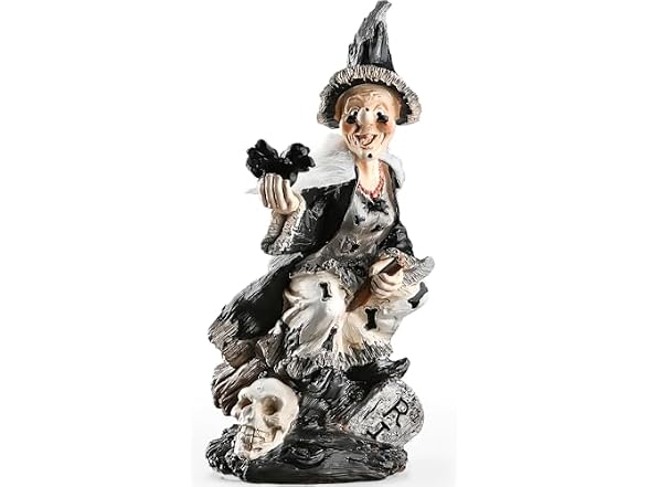 National Tree Company Spooky Witch on a Broom Decoration
