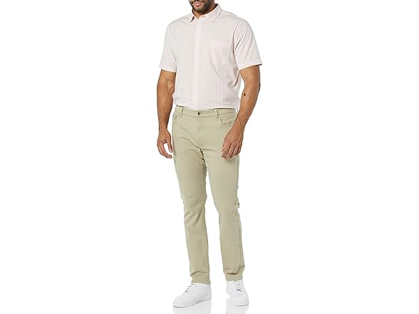Amazon Essentials Mens SS Poplin Shirt Stripe