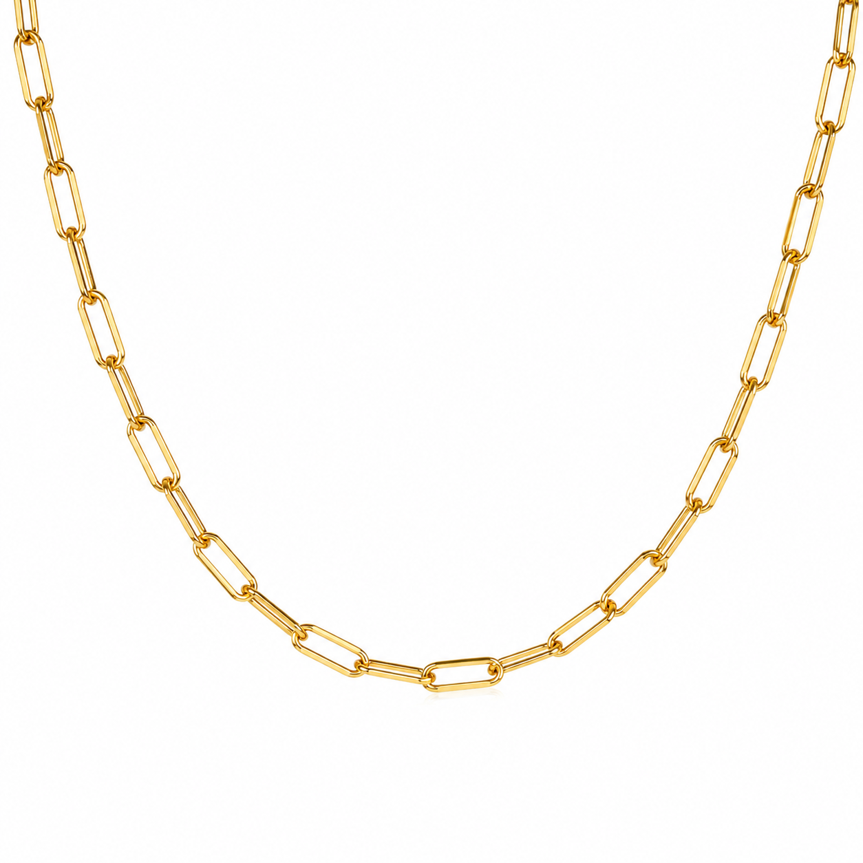 18K Gold Plated Paperclip Chain Necklace - Gallery 5