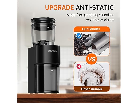 Anti-static Conical Burr Coffee Grinder