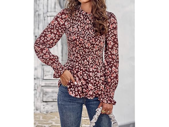 Prettygarden Women (M) Tops Casual Long Hem Shirt