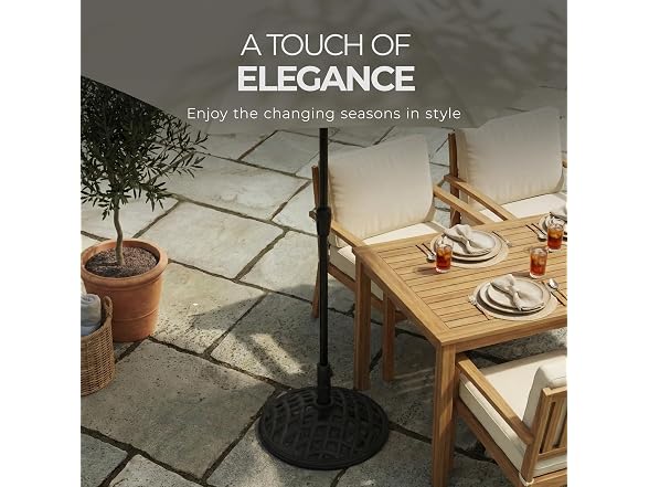 Four Seasons Courtyard Umbrella Base, Dark Gray, 19 Inch