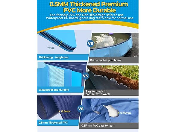 VISTOP Jumbo Foldable Dog Pool, Hard Plastic