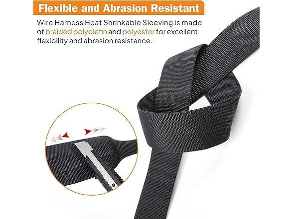 FOURUB 2:1 Heat Shrink Fabric Tubing 