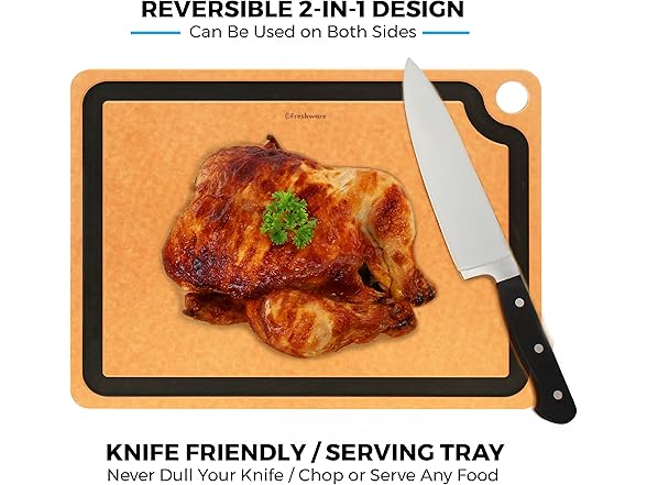 Freshware Cutting Board for Kitchen Dishwasher Saf