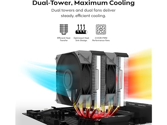 MONTECH NX600 Dual-Tower CPU Air Cooler