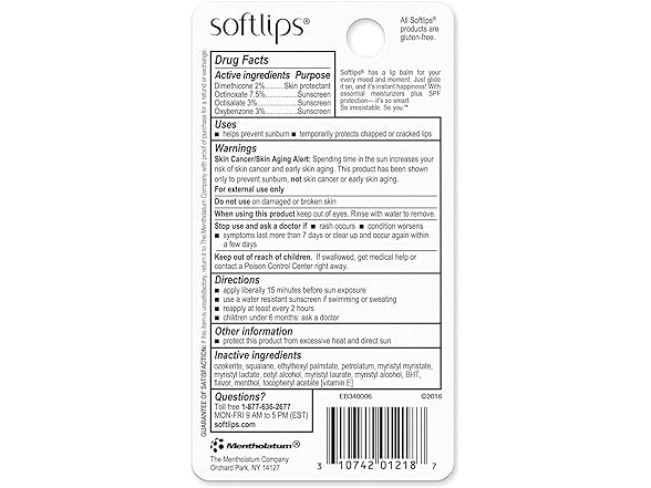 Softlips Daily Lip Moisturizer For Very Dry Lips 2 Ct