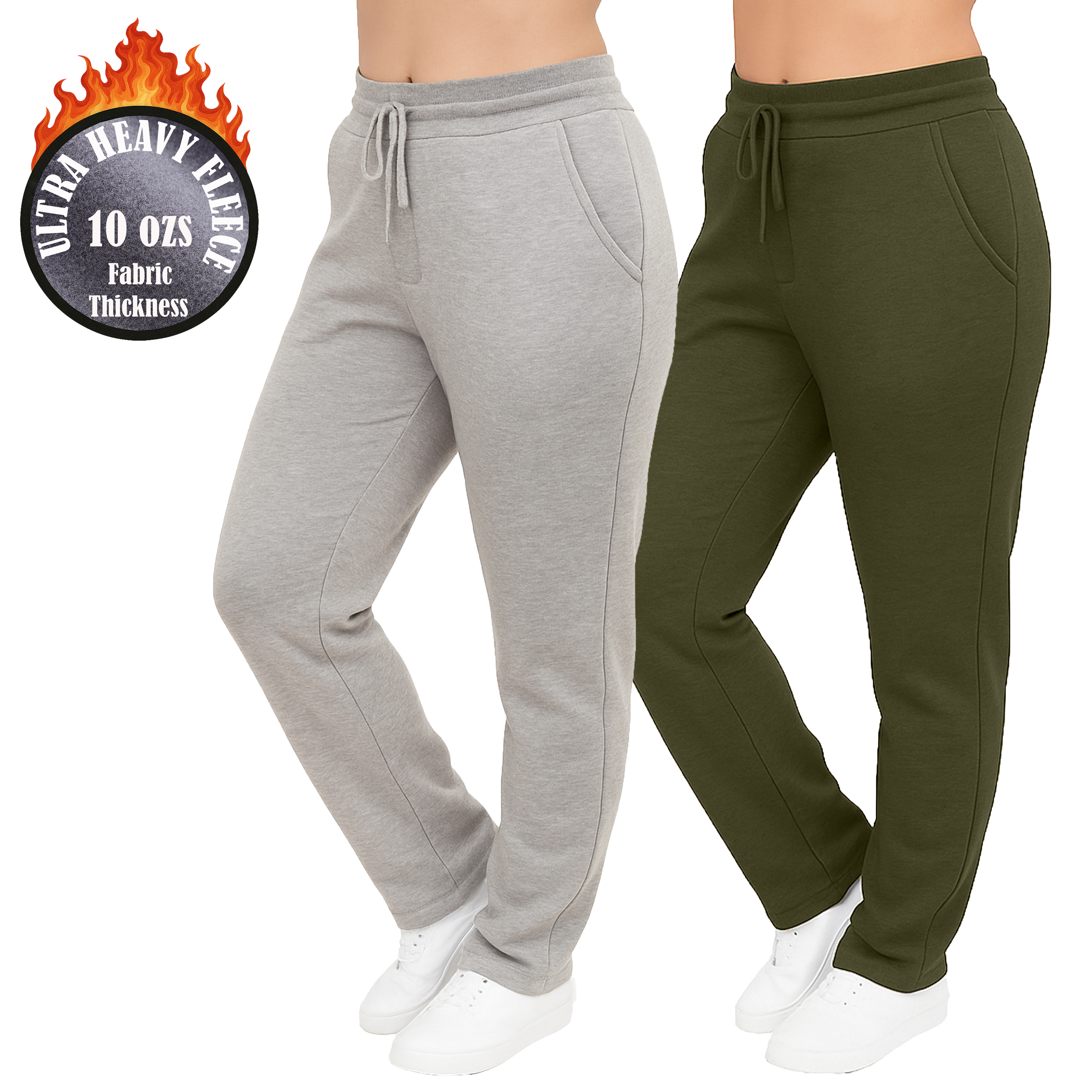 Womens Heavyweight Fleece-Lined Sweatpants (1 or 2pk) - Gallery 30