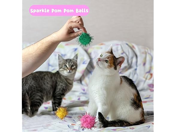 40pcs Flashine cat ball toys