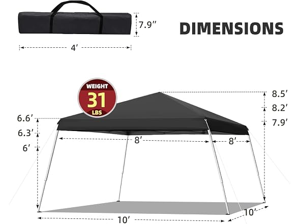 10x10 Portable Pop Up Outdoor Canopy Tent