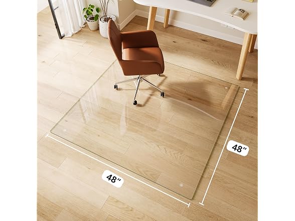 FlyEcho Glass Chair Mat 48" x 48"