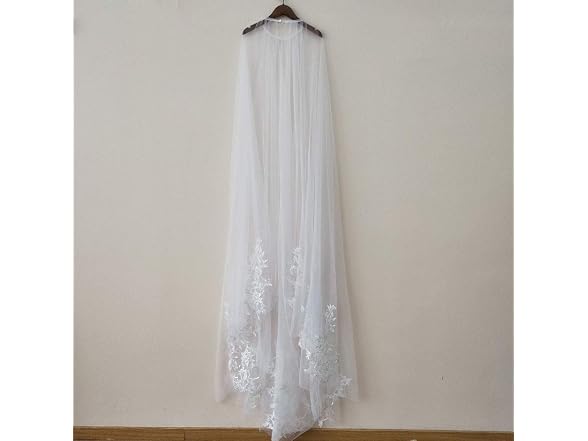 EllieWely Women EllieHouse Long Tulle Bridal Cape
