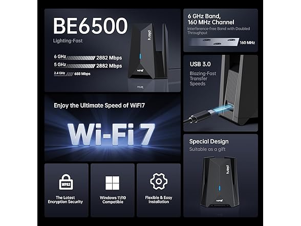 PLERY BE6500 USB WiFi 7 Adapter