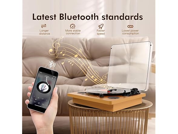 Popsky Record Player Built-in Stereo