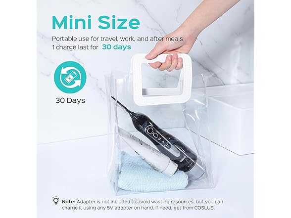 COSLUS Water Flosser Dental Pick (Black)