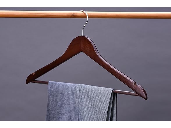 JS HOME Premium Wooden Hangers 20 Pack