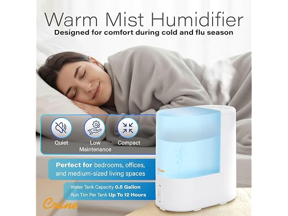 Crane Crane Warm Mist Humidifier, Small
