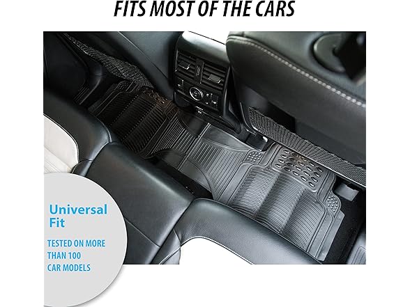 Zone Tech FM0010 Car Rubber Black Floor Mat Set of 3 Black