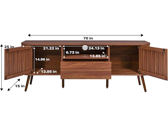 JONATHAN Y Damien 70 Curved TV Stand
