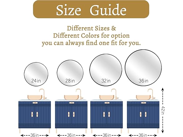 NeuType Round Mirror (Black, 32" x 32")