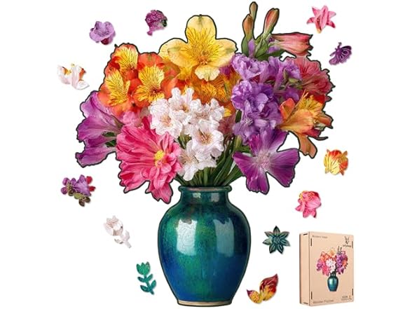 Ixfyloop Wooden Puzzles for Adults, Modern Vase