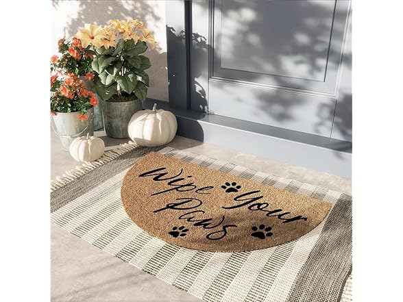 Wipe Your Paws Half Round Doormat