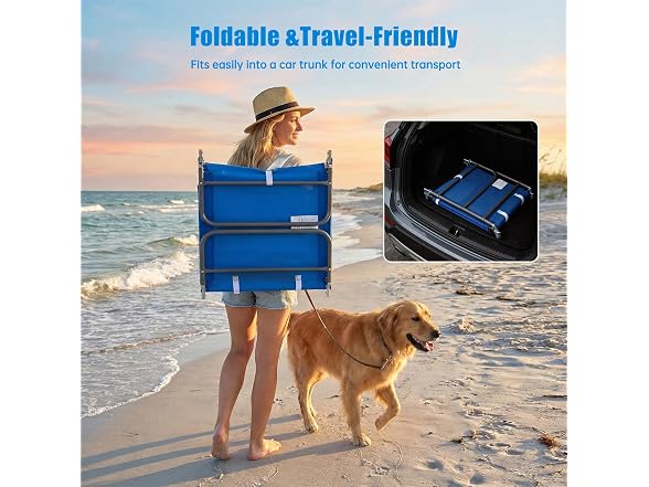 SUNNYFEEL Blue Lay Flat Tanning Lounger
