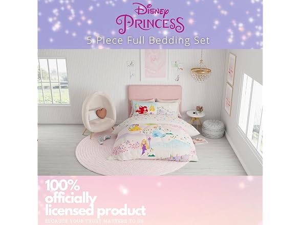Franco Disney Princess Kids Bedding 5PC Set- Full