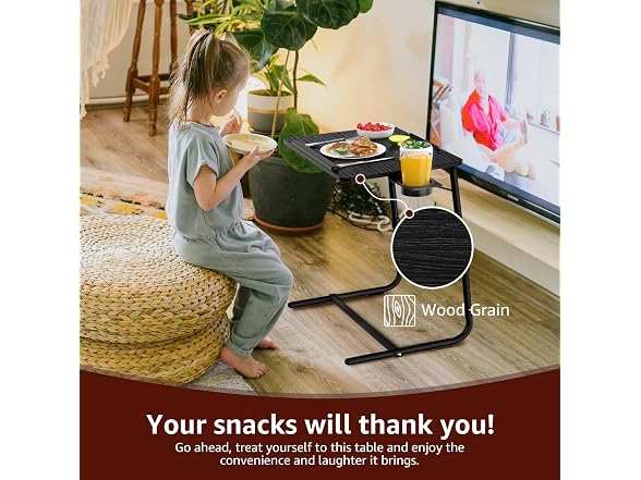NUTIKAS Folding TV Trays 2-Pk - Black