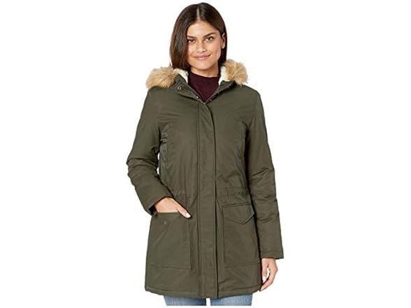 Levi's Coated Cotton Parka with Sherpa