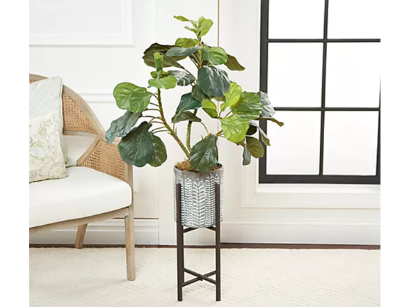 Barbara King 22.25" Embossed Galvanized Planter