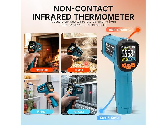 Tilswall Infrared Thermometer, -58°F to Adjustable