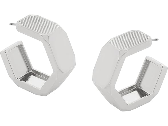 AllSaints Hexagon Hoop Earrings