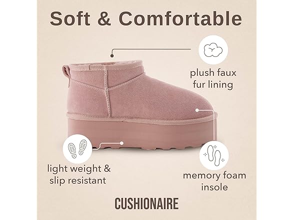 CUSHIONAIRE Hippy Womens Platform Boots
