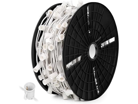 Commercial 500 FT LED Lights Sockets Outdoor, White
