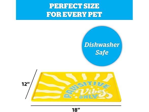 BigMouth Inc Pawsitve Vibes Pet Placemat