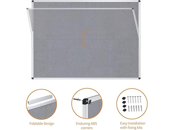 VIZ-PRO Fabric Board, 60x48", Grey