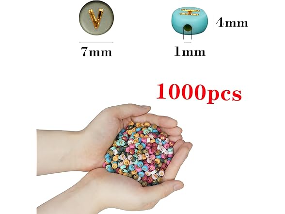 AmlkHxuan1000pcs Round Letter Beads