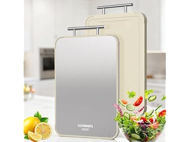 $14.99, Was $29.99, 50% Off! COOKEERS Stainless Steel Cutting Board dealfomo