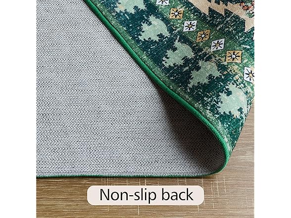 8x10 ft Green Washable Area Rug