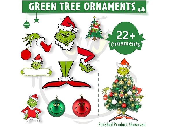 KISIQI Grinch Tabletop Decoration