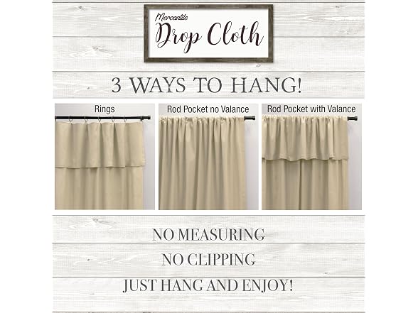 Mercantile Drop Cloth Curtain Panel