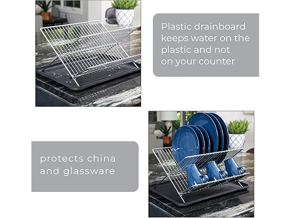 Smart Design Folding Dish Drainer Rack