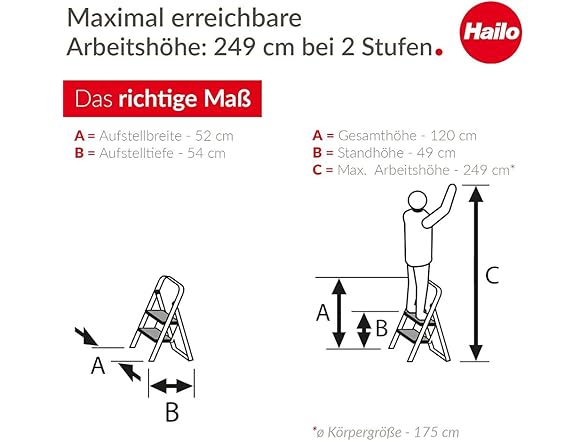HAILO K100 Topline 2-Step Ladder